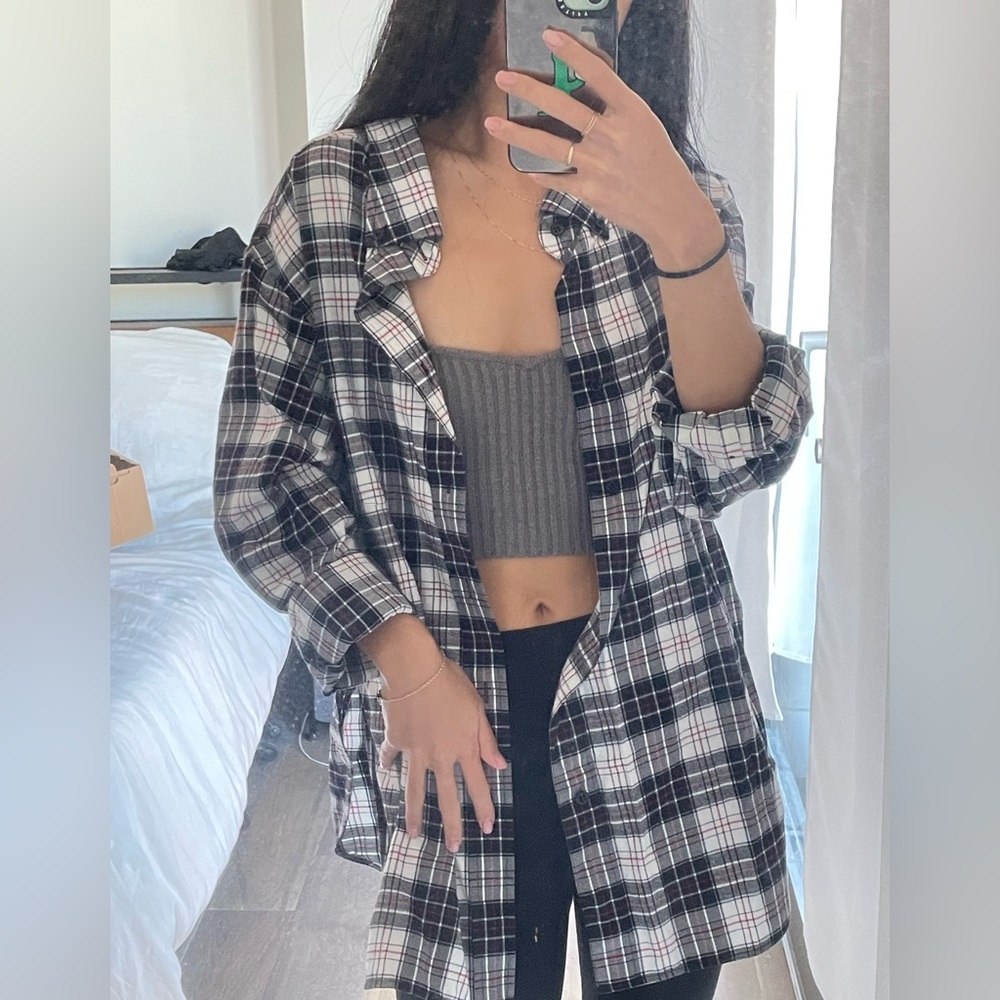 Balenciaga Plaid Swing Flannel Womens